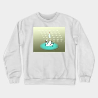 swan in the rain Crewneck Sweatshirt